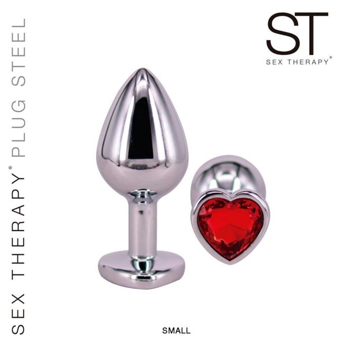 Plug anal metalico base corazon rojo - Large - ST Toys
