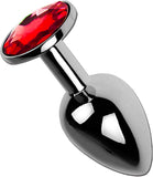 Plug anal metalizado con base de piedra roja - Large
