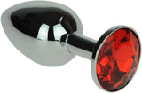 Plug anal metalizado con base de piedra roja - Large