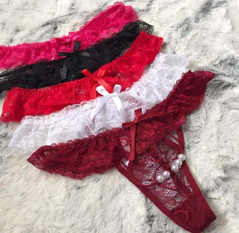 Colales con perlas adelante y voladitos - Colores surtidos - Talle Unico - Buttman Sexshop en Tucuman