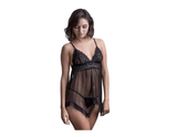 Babydoll de puntilla y tul con picos - Enlace