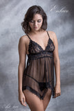 Babydoll de puntilla y tul con picos - Enlace