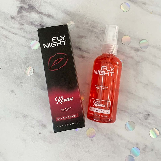 Gel comestible Fly Night Kisses  - Strawberry / Frutilla 100 ml - Buttman Sexshop en Tucuman
