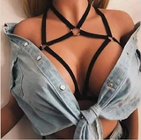 Arnes de busto con argolla central - Negro