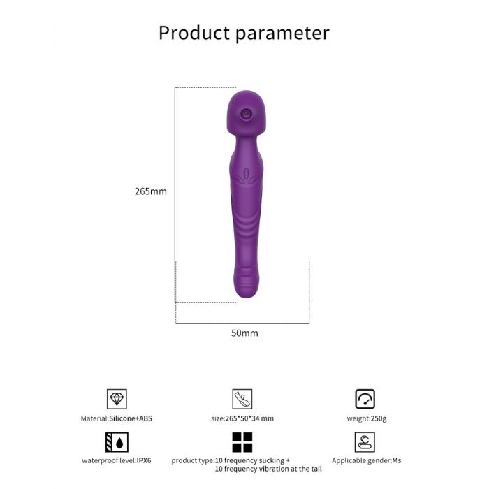 Masajeador con estimulador de clitoris - Ana 8 - ST Toys