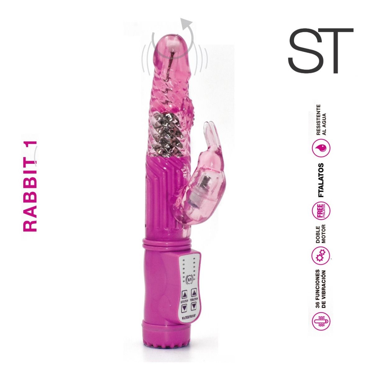Consolador con rotador y vibrador - Rabbit 1 - ST
