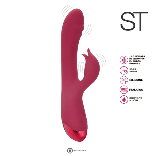 Consolador vibrador doble estimulacion Ava - Recargable - ST - Buttman Sexshop en Tucuman
