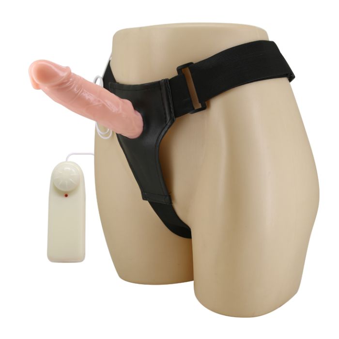 Consolador con vibrador y arnes - 4.5 x 17 cm - cintura 50 a 80 cm - Pretty Love