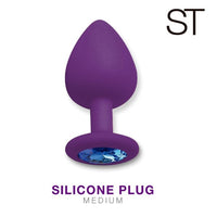 Plug anal siliconado con gema - Purple - Medium - ST Toys