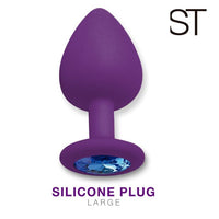 Plug anal siliconado con gema - Purple - Large - ST Toys